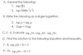 Logarithms Logarithmic Equations