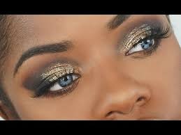 makeup tutorial dramatic gold glitter