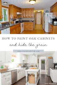 how to paint oak cabinets and hide the