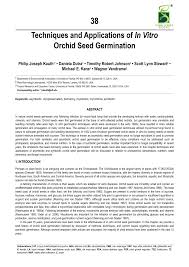Pdf Techniques And Applications Of In Vitro Orchid Seed