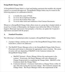 Sample Change Order 11 Documents In Pdf Word