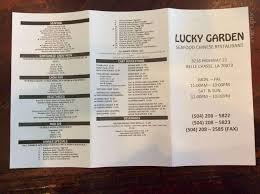 Sign up to avail 5% off on your first order and enjoy your food. Menu Of Lucky Garden In Belle Chasse La 70037