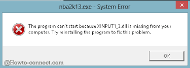 fix xinput1 3 dll is missing error