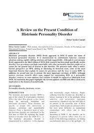 Histrionic Personality Disorder