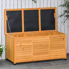 Outsunny 75 Gallon Wooden Deck Box