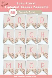 free printable boho fl alphabet