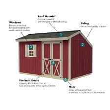 best barns aspen 8x12 wood shed kit diy