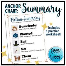 Fiction Summary Using Swbst Anchor Chart Worksheet