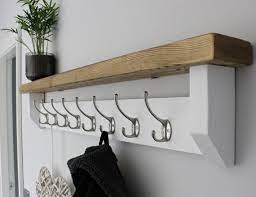 White Coat Rack Shelf With Silver