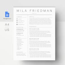 F e a t u r e s • 100% editable • google docs file • instant download • friendly customer support for all your questions. Google Docs Resume Template Cv Template Mila Friedman Miodocs