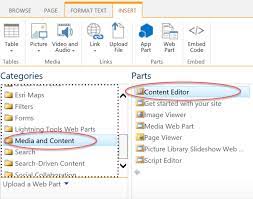 add a content editor web part to a