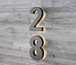 Modern 6 Backlit Led House Numbers 7 Taymor Etsy In 2020 Illuminated House Numbers Metal House Numbers Led House Numbers