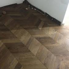 hard wax oiled oak chevron parquet