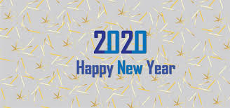 Happy New Year 2020 Light Gray And Golden Chart With Shadow