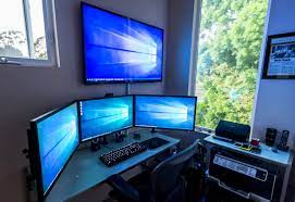 If you're outfitting your home office , you've likely scoped out the best room and desk setup. New 2021 Best Desks For Triple Monitors Computer Station Nation