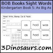 Bob books sight words first grade introduces 30 sight words. 3 Dinosaurs Early Reading Printables Bob Books Sight Words Kindergarten