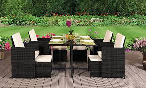 9pc rattan garden patio furniture set