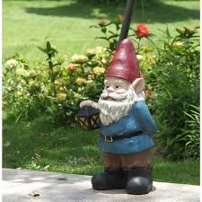 Gnome Holding Lantern Statue Garden