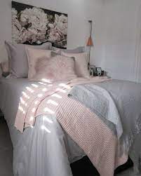 Bedroom With Grey Bedding Blush Pink