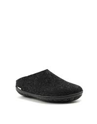 Mens Glerups Slipper Black Rubber Sole Charcoal At Shoe La La