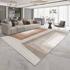 geometric minimalist style beige carpet