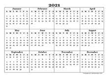 Yearly, monthly, landscape, portrait, two months on a page, and more. Printable 2021 Yearly Calendar Template Calendarlabs