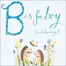 Hedgehogs B Is For Boy New Baby Card Karenza Paperie