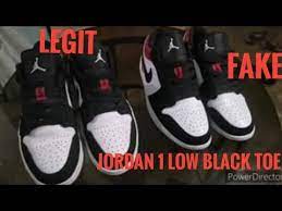 legit vs fake jordan 1 low black toe