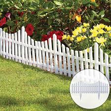This green color blends with most landscapes and is ideal for marking property lines, gardens and small animal confinement. Flexible White Picket Fence Garden Border 12pcs Walmart Com Walmart Com