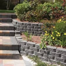 Pavestone 4 In H X 11 63 In W X 6 75 In D Charcoal Retaining Wall Block 144 Pieces 46 6 Sq Ft Pallet Grey