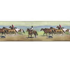 Vintage Western Cowboys Running Horse