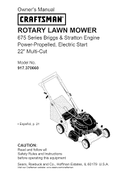Alibaba.com offers 1,721 craftsman lawn mower products. Craftsman 917 370660 Owner S Manual Manualzz
