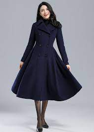 Blue Princess Wool Coat Winter Coat