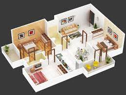 3bhk 3d Home Design gambar png