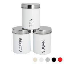 Tea coffee sugar box jars caddy canister red black cream or silver with shiny. Black Sugar Canister Set Coffee Harbour Housewares Metal Tea Food Storage Kitchen Storage Organisation Umoonproductions Com