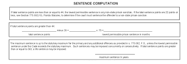 Florida Sentencing The Criminal Punishment Code Scoresheet