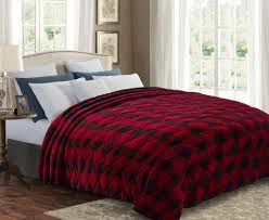 Ultra Soft Premium Reversible Microfiber Sherpa Blanket Full Queen 92x92 Cozy Light Weight For All Seasons Red Efactorytome