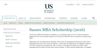 University Of Sussex Mba Scholarship 2017 Uk Armacad
