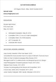 Resume Format For College Application  College Resume Format    