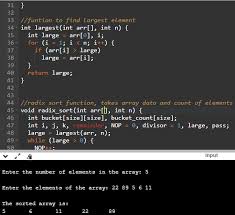 · for loop from i=0 to i C Radix Sort Algorithm C Program Sample Qa With Experts