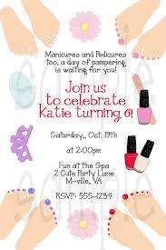 Printable Spa Party Invitation DIY invite spa manicure pedicure.