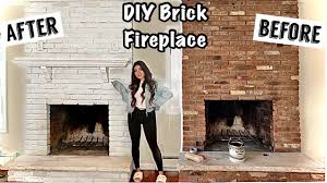 diy brick fireplace