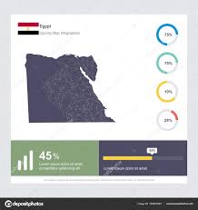 Egypt Map Flag Infographics Design Vector Template