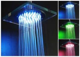China Acrylic Brass Square Led Shower Head With 3 Color Lights A Sh01 China Led Shower Square Shower