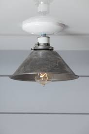 Steel Metal Shade Light Semi Flush Mount Lamp Brown In
