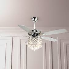 52 Wethington Ceiling Fan With Lights Modern Crystal Chandelier Fan Remote Control 5 Blades Chrome Parrot Uncle