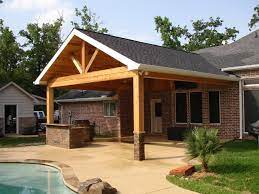 Cedar Patio Cover With Outdoor Kitchen