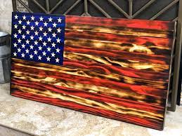 Rustic American Flag Stained Wooden