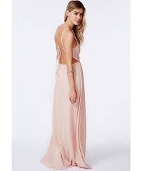 Missguided Strappy Open Back Maxi Dress Nude in Pink Lyst