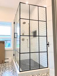 Custom Black Framed Shower Enclosure In
